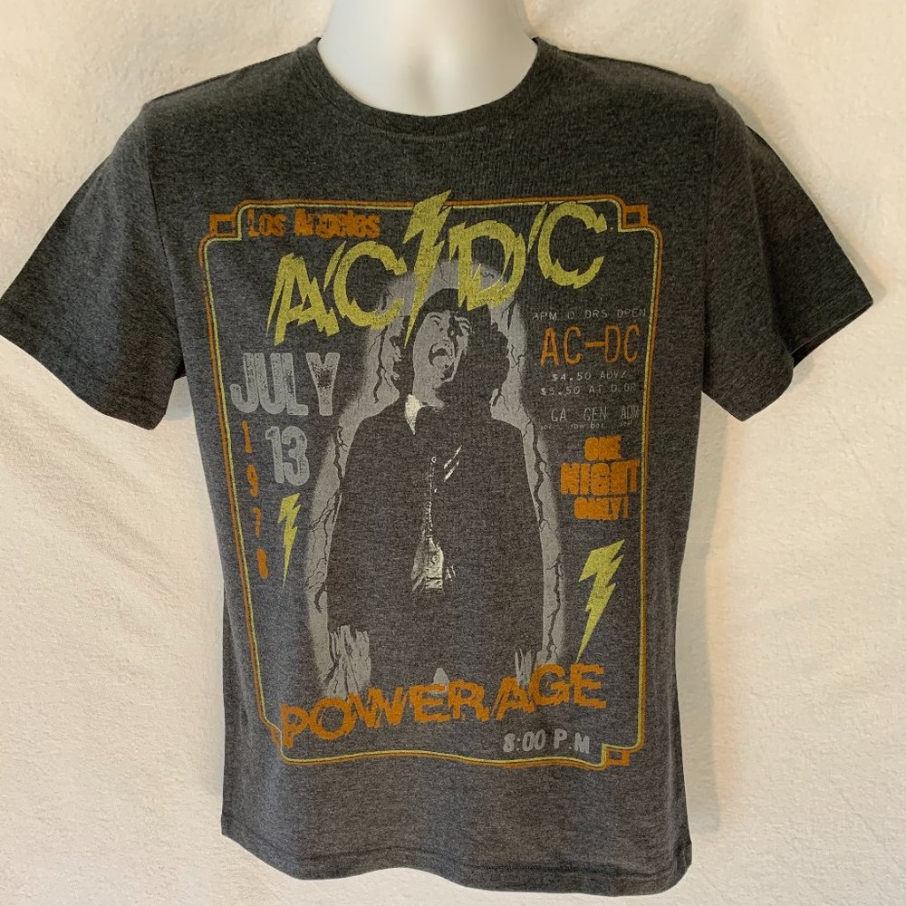 New Vintage Rare ACDC Power Age Charcoal T Shirt